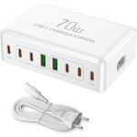 Kalanka - multi chargeur usb c charge rapide 70w station de charge usb avec port de multiple pd de 20w ...