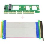 Kalanka - ngff m - key nvme ahci ssd vers pci - e 3. 0 16x x16 adaptateur vertical avec cble d'extension ...