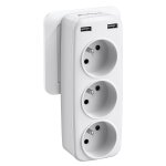 Kalanka - prise usb secteur multiple, 5 en 1 chargeur multiprises avec 3 sortie ac 16a, 4000w et 2 ports ...