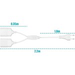 Kalanka - prolongateur 2 - en - 1 type c 2m avec fiche plate & adaptateur prise 2 prises cordon d'extension ... Kalanka - prolongateur 2 - en - 1 type c 2m avec fiche plate & adaptateur prise 2 prises cordon d'extension ...