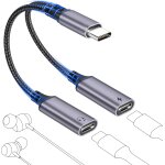 Kalanka - r�partiteur double usb c 2 en 1, adaptateur usb - c audio et charge usbc vers doubleur usbc ...