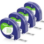 Kalanka - ruban papier 12mm x 4m compatible avec dymo letratag ruban papier 12mm x 4m pour dymo letratag ...