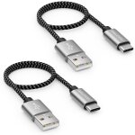 Kalanka - set of usb - c cables (2 pieces of 0. 3m each) 30cm short nylon charging cable data cable usb ...