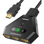 Kalanka - switch hdmi, multiprise hdmi switch 4k 3 entr�e 1 sorties multi hdmi avec c�ble haute vitesse, ...