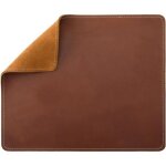 Kalanka - tapis de souris en cuir de vachette v�ritable pleine fleur avec bord cousu imperm�able et antid�rapa ...