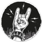Kalanka - tapis de souris heavy metal hand i Ø 22 cm rond i tapis de souris antid�rapant i rock musique ...