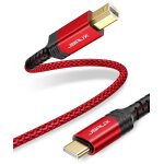 Kalanka - usb b to usb c printer cable, nylon braided usb c midi cable compatible with macbook pro, hp, ...