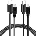 Kalanka - usb c to mini usb 2. 0 cable (2 m, pack of 2), type c male to mini usb male, 480 mbps, black, ...