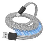 Kalanka - usb a to usb c cable, flat magnetic charging cable 1. 5m, coiled usb c cable, retractable fast ...