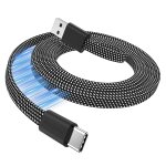 Kalanka - usb a to usb c cable, flat magnetic charging cable, coiled usb c cable, retractable fast charging ...