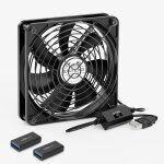 Kalanka - ventilateur usb 120mm avec 2 adaptateurs usb femelle vers type - c femelle, 3 vitesses réglables ... Kalanka - ventilateur usb 120mm avec 2 adaptateurs usb femelle vers type - c femelle, 3 vitesses réglables ...