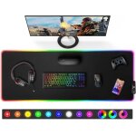 Kalanka - xxl tapis de souris rgb gaming, grand tapis souris avec 12 modes d'eclairage led, mouse pad ...
