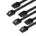 Kalcx - lot de 3 cbles sata iii 6 gbit / s droits sdd avec loquet de verrouillage 45, 7 cm pour disque ...