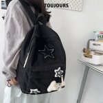 Kalec - y2ksac a dos pour ordinateur portable a motif d'etoile pour filles, sac a dos d'ecole de grande ...