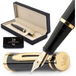 Kalhj - ensemble de stylo - plume, moyen nib, comprend 24 cartouches d'encre et un convertisseur de recharge ...