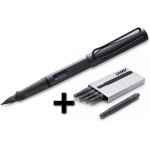 Kalhj - sarari stylo plume, noir mat, avec 6 cartouches d'encre noirtaille f