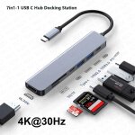 Kalpz - mzx ¿ station d'accueil 7 en 1 pour ordinateur portable, 4k 30hz, compatible hdmi, hub usb 3. ...