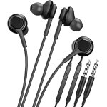 Kalsg - lot de 2 ecouteurs intra - auriculaires 3, 5 mm avec microphone - cble pour tlphone portable ...