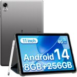 Kalws - tablette android 14, tablette 11 pouces 8(4 + 4)go ram + 256go rom / tf 1to, 4g dual sim tablette ...