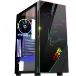 Kgabery - boitier pc gamer spartan - argb moyenne tour atx - paroi latrale en verre tremp - 2 ventilateurs ...