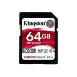 Kingston canvas react plus - carte mmoire flash - 64 go - video class v90 / uhs - ii u3 / class10 - ...