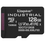 Kingston industrial - carte m�moire flash - 128 go - a1 / video class v30 / uhs - i u3 / class10 - microsdxc ...