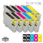 Kit 10 x cartouches dencre multi couleur compatibles lc121 bk v3 - lc123 y v3 avec imprimante brother ...