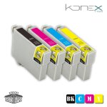 Kit 4 x cartouches d'encre multi couleur compatibles t1631 bk - t1634 y avec imprimante epson wf - 2010w ...