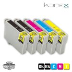 Kit 5 x cartouches d'encre multi couleur compatibles t1631 bk - t1634 y avec imprimante epson wf - 2520nf ...