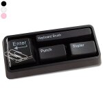 Kit accessoires bureau clavier : brossette, perforatrice, agrafeuse blanc