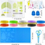 Kit d'accessoires pour stylo 3d, filament pla 10 couleurs, 1, 75 mm par 5 m, grand tampon en silicone ... Kit d'accessoires pour stylo 3d, filament pla 10 couleurs, 1, 75 mm par 5 m, grand tampon en silicone ...