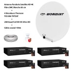 Kit antenne parabole sat hd 4k fibre smc blanche 85cm worldsat + 4 décodeurs thomson ths 806 tntsat + ... Kit antenne parabole sat hd 4k fibre smc blanche 85cm worldsat + 4 décodeurs thomson ths 806 tntsat + ...