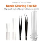 Kit d'outils de nettoyage de buses d'imprimante 3d, aiguilles, pincettes, filament, accessoires de nettoyage, ...