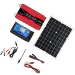 Kit de systme de production d'nergie solaire, onduleur 300w 12v  110v, panneau solaire double usb ...