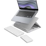 Kit de teletravail clavier sans fil azerty logitech casa pop up desk blanc + support + pave tactile