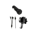 Kit voiture 1x c�ble micro usb / lightning / type c + 1x support + 1x chargeur allume cigare  fpe multimedia ...