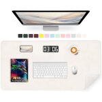 Kjakl - tapis de bureau 90 x 43 cm, protecteur de tapis de bureau en cuir pu, tapis de souris antidrapant, ...