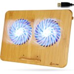 Klim bamboo - refroidisseur pc portable - vitesse r�glable - support ventil� avec structure en bambou ...