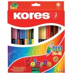 Kores crayons de couleur  duo , tui en carton de 24 +