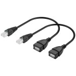 Kyaoayo - 2 x cble usb vers rj45 cble usb vers rj45 ethernet cble usb femelle vers rj45 8p4c ethernet ...