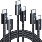 Kyaoayo - lot de 3 cbles de charge rapide, 60 w, usb c vers usb c, 1 m, pour samsung s23, s22, s21, ...