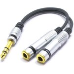 Kyaoayo - adaptateur jack 6, 35 stro mle vers 2x jack trs femelle cble y splitter distributeur jack ...