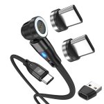 Kyaoayo - cble usb magntique 540 2 mtres charge rapide et aimant puissant type c vers type c (2 embouts) ...