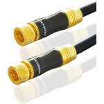 Kyaoayo - gold - line 20m cble d'antenne sat 135db - cble coaxial en cuivre haute performance, connecteur ...