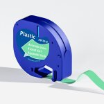 Pour label ruban 12mm plastique / papier / tissu cartouche noir sur blanc 91201 pour dymo letratag lt ...