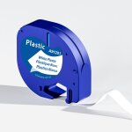 Pour label ruban 12mm plastique / papier / tissu cartouche noir sur blanc 91201 pour dymo letratag lt ...