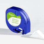 Pour label ruban 12mm plastique / papier / tissu cartouche noir sur blanc 91201 pour dymo letratag lt ...