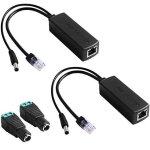 Lbgwp60 - lot de 2 adaptateurs rpartiteurs poe 48 v vers 12 v, conforme a la norme ieee 802. 3af 10 ...