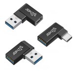Lbgwp60 - lot de 3 adaptateurs usb 3. 0 vers usb c usb 3. 1 a angle droit otg a 90 degrs