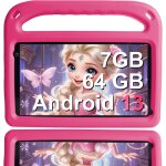 Lbgwp60 - tablette pour enfants android 13 7 pouces, 7 go ram + 64 go rom (tf 256 go), wifi 5g, bluetooth, ...